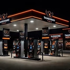 Gas station build and rebranding rendering